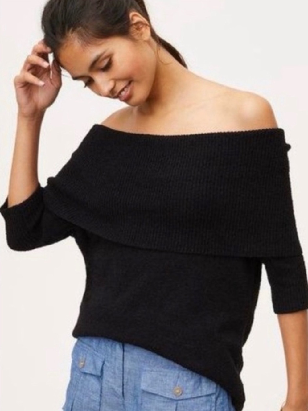 LOFT Off the Shoulder Sweater Size M